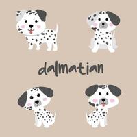 Cute Dalmatian Dog Set vector