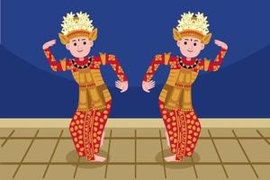 Traditional dancer profession in flat design style. vector