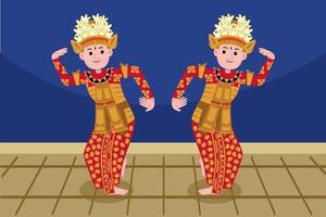 Traditional dancer profession in flat design style. vector