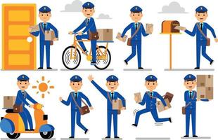 Postman Profession Character Set vector