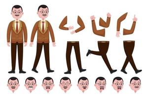 Man Teacher Character Creation Set vector