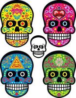 calavera y paisley, diseño vintage vector