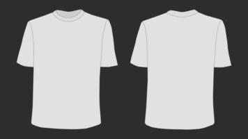 maqueta de vector de camisetas en blanco. ropa de verano en la parte delantera y trasera. plantilla de camisa blanca para hombre y mujer, niño y niña. vestido de ropa deportiva aislado.