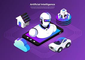 Isometric Artificial Intelligence vector