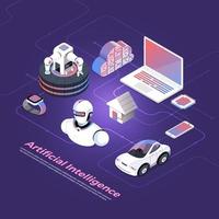 Isometric Artificial Intelligence vector