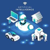 Isometric Artificial Intelligence vector