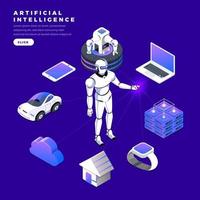 Isometric Artificial Intelligence vector