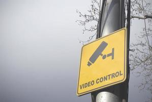 Video control sign in the street photo