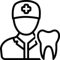 Line icon for dentist vector