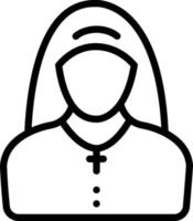 Line icon for nun vector