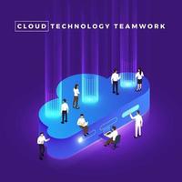 Isometric Cloud Computing vector