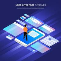 Isometric User Interface Design vector