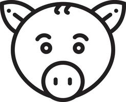 Line icon for pig vector