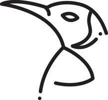 icono de línea para pingüino vector