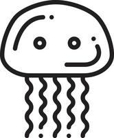 Line icon for jellyfish vector