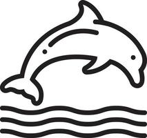 icono de línea para delfines vector