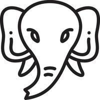 icono de línea para elefante vector