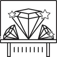 Line icon for diamond vector