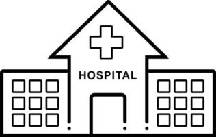 Line icon for hospital vector