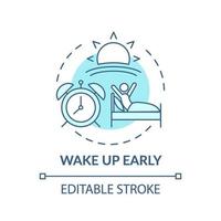 Wake up early turquoise concept icon vector