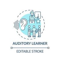 Auditory learner turquoise concept icon vector