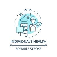 Individuals health turquoise concept icon vector