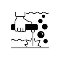 Underwater welding black linear icon vector