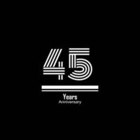 45 Years Anniversary Celebration Vector Template Design Illustration