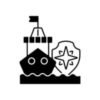 Maritime security black linear icon vector