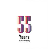 55 Years Anniversary Celebration Rainbow Color Vector Template Design Illustration