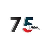 75 Year Anniversary Celebration Blue Color Vector Template Design Illustration