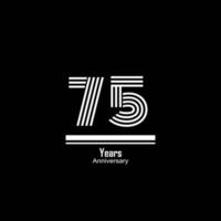 75 Year Anniversary Vector Template Design Illustration