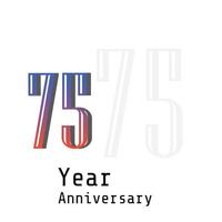 75 Year Anniversary Celebration Rainbow Color Vector Template Design Illustration