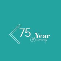 75 Year Anniversary Celebration Blue Color Vector Template Design Illustration