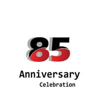 85 Year Anniversary Celebration Red Color Vector Template Design Illustration