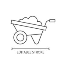 Wheelbarrow linear icon vector