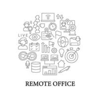 Remote office abstract linear concept layout with headline vector