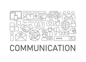 Communication abstract linear concept layout with headline vector