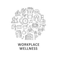 Workplace wellness abstract linear concept layout with headline vector