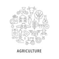 Agriculture abstract linear concept layout with headline vector