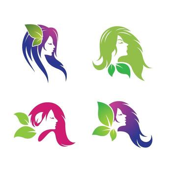 Beauty hair and salon logo vector