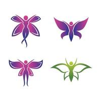 imágenes de logo de mariposa de belleza vector