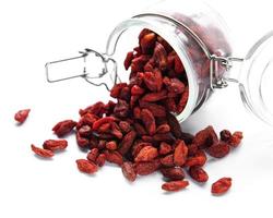 Dry red goji berries for a healthy diet photo