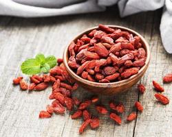 Dry red goji berries for a healthy diet photo