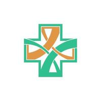 Cruz de atención médica emblema símbolo de icono médico vector