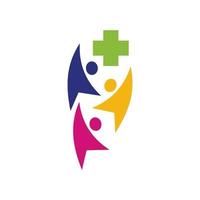 Cruz de atención médica emblema símbolo de icono médico vector