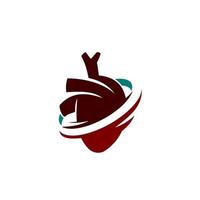 Heart attack risk vector logo icon design Illustration