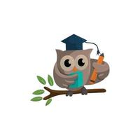 diseño de plantilla de pájaro búho educación inteligente con símbolo de búho vector