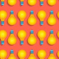 Seamless  background pattern flat design concept idea with light bulb icon. Vector illustrate.