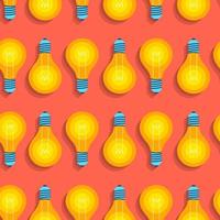 Seamless  background pattern flat design concept idea with light bulb icon. Vector illustrate.